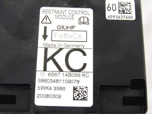 6S6T-14B056-KC CENTRALINA AIRBAG FORD FIESTA 1.4 D 50KW 5M 3P (2008) RICAMBIO USATO 