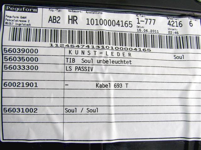 8P4867304C PANNELLO INTERNO PORTA POSTERIORE DESTRA CON RIVESTIMENTO IN PELLE AUDI A3 2.0 D 103KW AUT 5P (2011) RICAMBIO USATO