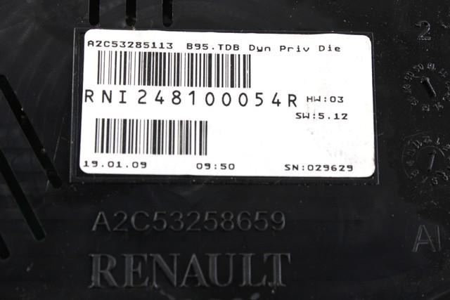 248100054R QUADRO STRUMENTI CONTACHILOMETRI RENAULT MEGANE 1.5 D 81KW 6M 5P (2009) RICAMBIO USATO