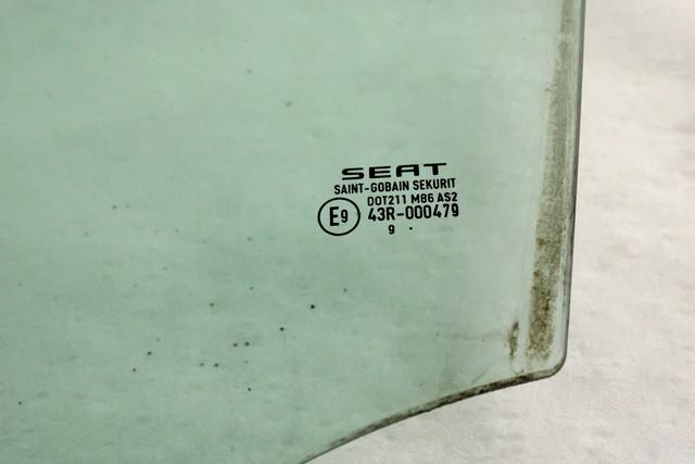 6J4845201B VETRO SCENDENTE PORTA ANTERIORE SINISTRA SEAT IBIZA 1.4 D 59KW 5M 5P (2010) RICAMBIO USATO