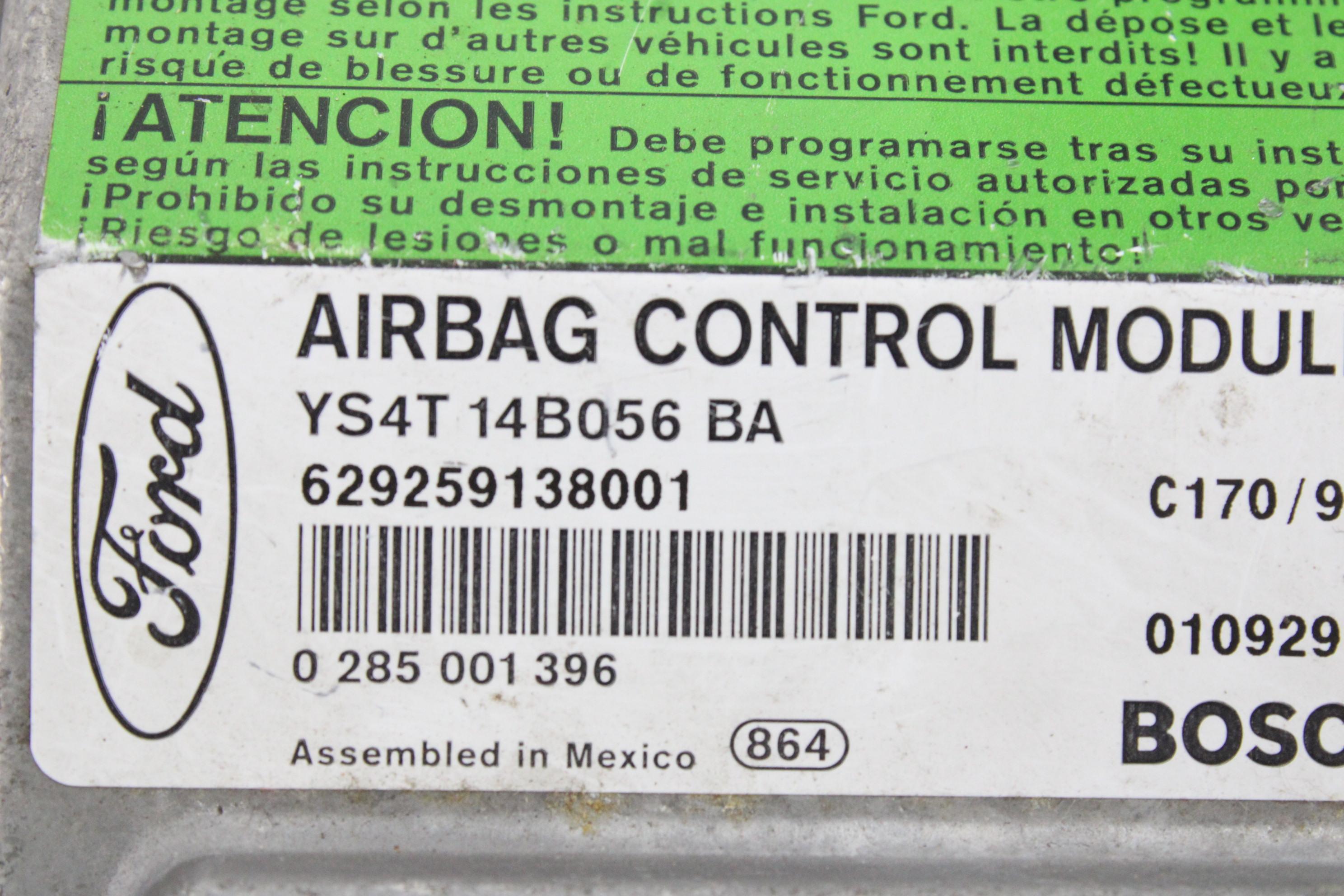 YS4T-14B056-BA CENTRALINA AIRBAG FORD FOCUS 1.8 TDCI 66 KW AMBIENTE 5P RICAMBIO USATO