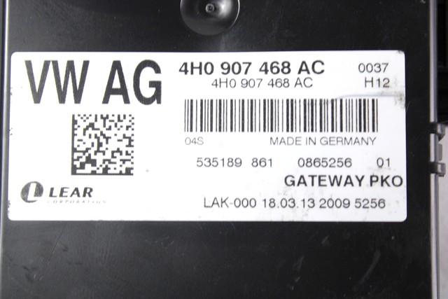 4H0907468AC CENTRALINA GATEWAY AUDI A8 D4 4.2 D 4X4 258KW AUT 4P (2013) RICAMBIO USATO