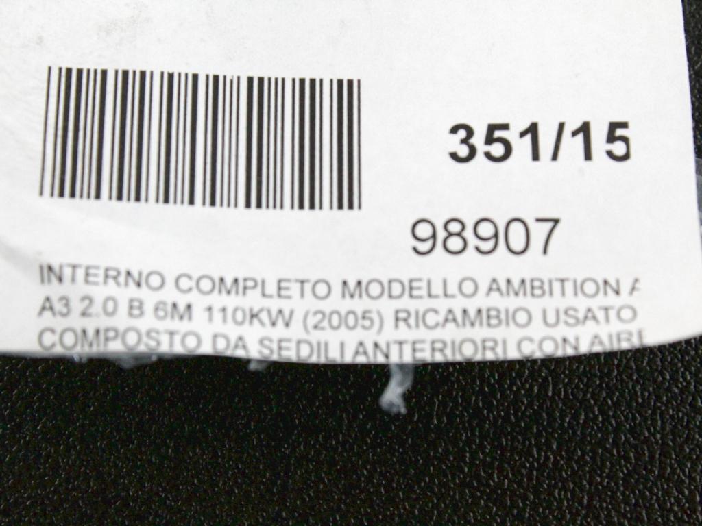 8P4867304SAB PANNELLO INTERNO PORTA POSTERIORE DESTRA AUDI A3 2.0 B 110KW 6M 5P (2005) RICAMBIO USATO 