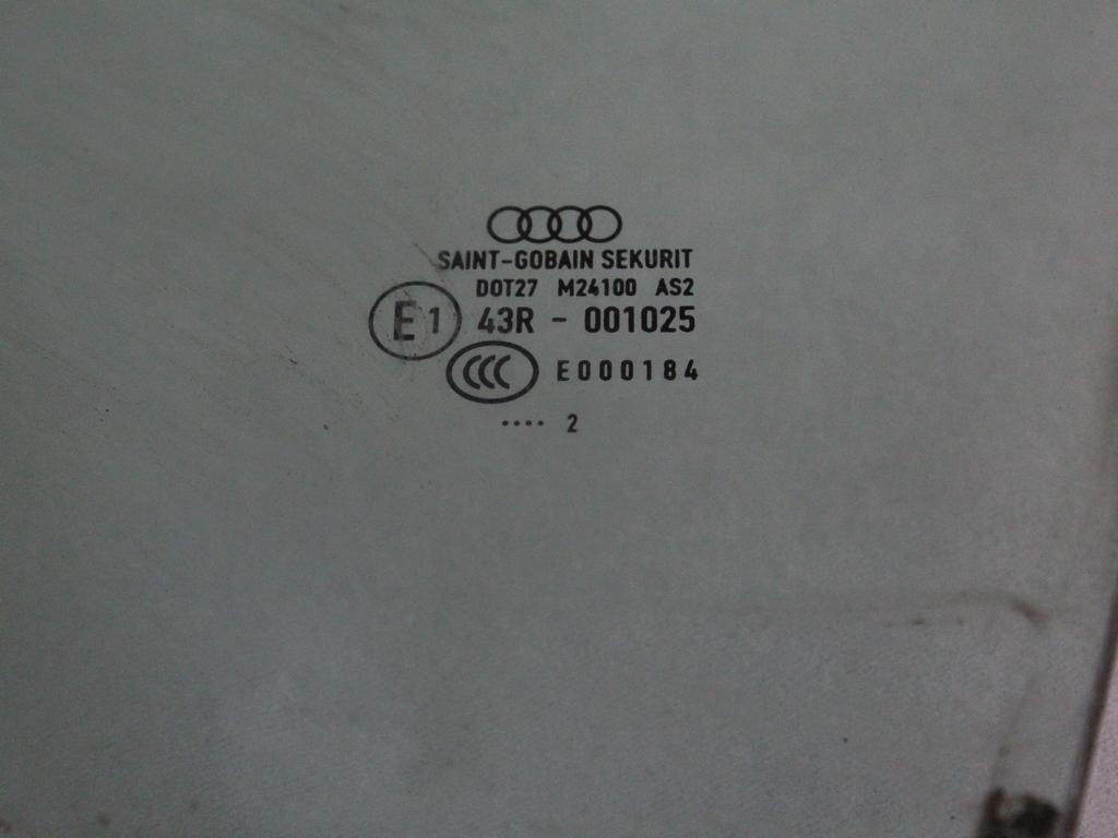 8P4845201B VETRO SCENDENTE PORTA ANTERIORE SINISTRA AUDI A3 1.6 D 66KW 5M 5P (2010) RICAMBIO USATO