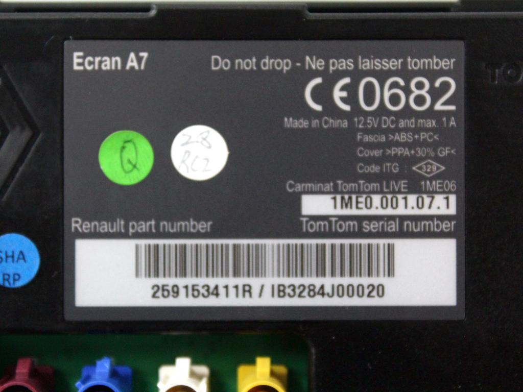 259153411R DISPLAY COMPUTER DI BORDO RENAULT MEGANE 3 SW 1.5 D 81KW 6M 5P (2014) RICAMBIO USATO