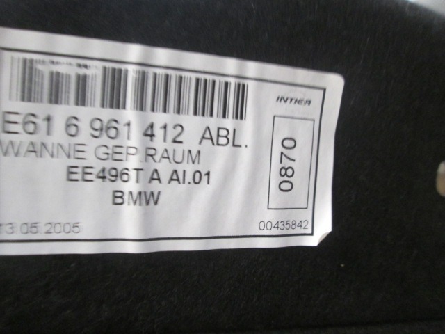 6961412 PANNELLO RIVESTIMENTO INFERIORE VANO BAGAGLI BMW SERIE 5 535 D E61 SW 3.0 D 200KW AUT 5P (2005) RICAMBIO USATO 