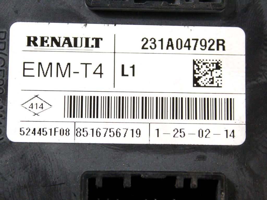 231A04792R CENTRALINA COMFORT RENAULT CAPTUR 1.5 D 66KW 5M 5P (2014) RICAMBIO USATO