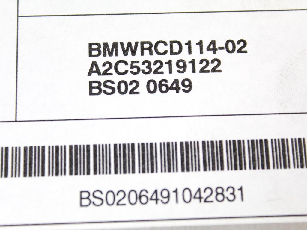 65129138430 AUTORADIO BUSINESS CD BMW X3 E83 2.0 D 4X4 110KW 6M 5P (2007) RICAMBIO USATO (NON FORNIAMO CODICE AUTORADIO, MA SOLO NUMERO DI TELAIO VEICOLO)