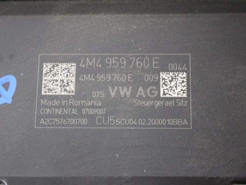 4M4959760E CENTRALINA MODULO SEDILE ANTERIORE AUDI Q8 3.0 D 210KW AUT 5P 4X4 (2020) RICAMBIO USATO