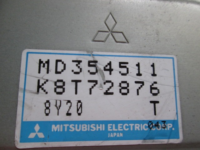MD354511 KIT ACCENSIONE AVVIAMENTO CON CENTRALINA MOTORE MITSUBISHI PAJERO SPORT 2.5 D 73KW 5M 5P (1999) RICAMBIO USATO K8T72876 8Y20