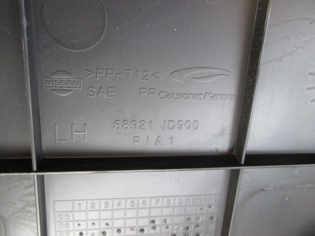 68921JD900 RIVESTIMENTO TUNNEL CENTRALE LATO DESTRO NISSAN QASHQAI 1.5 D 81KW 5M 5P (2012) RICAMBIO USATO 
