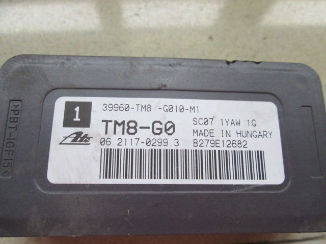 39960-TM8-G010 SENSORE ESP IMBARDATA HONDA INSIGHT 1.3 I 65KW AUT 5P (2009) RICAMBIO USATO 