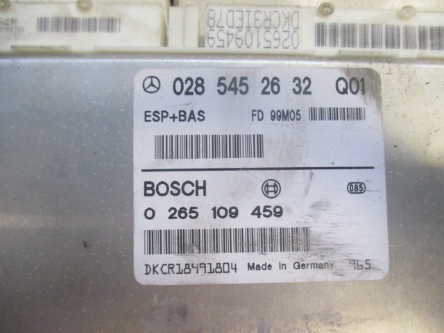 0265109459 CENTRALINA ESP MERCEDES CLASSE A 140 W168 1.4 B 60KW 5M 5P (1999) RICAMBIO USATO 