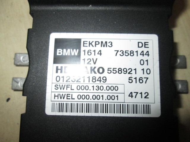 0123211849 CENTRALINA POMPA CARBURANTE BMW SERIE 3 318 D F30 2.0 D 105KW AUT 4P (2013) RICAMBIO USATO 16147358144 55892110 