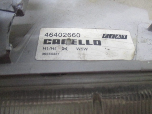 46402660 FARO FANALE ANTERIORE SINISTRO FIAT PUNTO 1.2 B 5M 54KW (1997) RICAMBIO USATO 